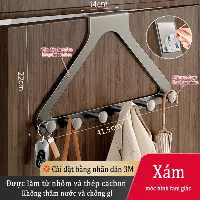 MEIDOO Móc sau cửa được nâng cấp thành móc hình tam giác được lắp đặt bằng miếng dán và có khả năng chịu lực tốt.