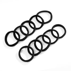100pcs đen cơ bản dây buộc tóc nữ Phụ nữ đơn giản đàn hồi cao Headband quan hệ cao su dây thừng scrunchies Dây cột tóc phụ kiện