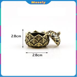 Masely Mini Incense Burner Interior Lotus Alloy Hollow Incense Burner Base