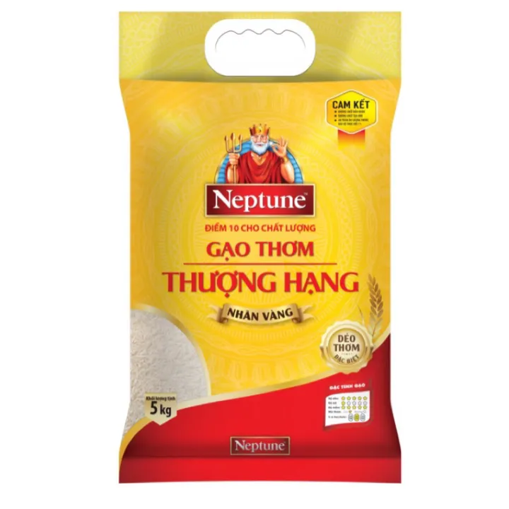 5kg gạo thơm thượng hạng Neptune st21 nhãn vàng