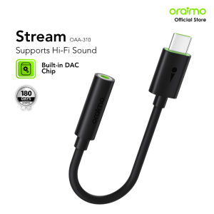 oraimo Konektor Aliran Adaptor Audio Aux Jack Headphone Ke Aksesori Earphone OAA-310 Hitam Tahan Lama Tipe-C Adapter Stream Connector Type-C Durable Black Accessories