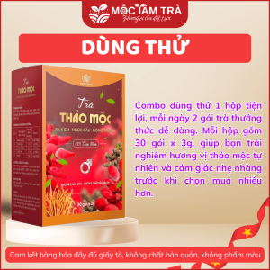 Mộc Tâm An Trà thảo mộc ba kích sâm cau nấm đông trùng hạ thảo 30 gói Hộp