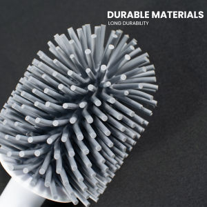 Locaupin Bathroom Bowl Deep Cleaning Toilet Brush with Holder Compact Storage Durable Scrubbing Rubber Bristles