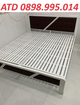 Giường sắt hôp vuông chịu lực tốt kích thước 1m2 1m4 1m6 1m8 dài 2m giao nhanh trong 2h hcmbình dươngbiên hòa