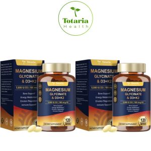 in stock Totaria Magnesium Glycinate 500mg Vitamins D3 K2 Supplement with Zinc & Selenium  9-in-1 Formula for Strong Bones Muscle Relaxation Immune Health & Energy Non-GMO Vegan 120s