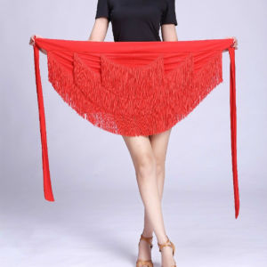 Latin Dance Skirt For Women Fringe Tassel Hip Scarf Latin Dancing Skirt Wrap Ballroom Competition Practice Latin Dress