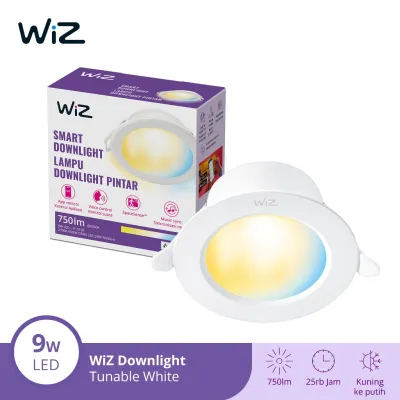 WiZ Lampu Smart LED Plafon Rumah Downlight 9W WiFi Tunable White - Ceiling Plafon Panel