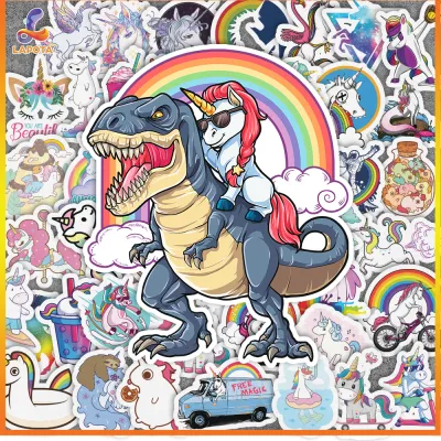 Set 50 cái Sticker Unicorn chống nước Hình Dán Unicorn dán sổ Decal Unicorn cute trang trí laptop điện thoại vali
