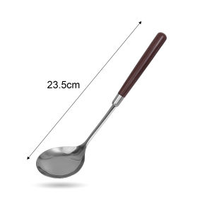 ด้ามไม้สแตนเลส Spatula YESPERY ช้อนซุปตะหลิวมีช่องสำหรับห้องครัวอุปกรณ์ทำอาหารที่มีน้ำหนักเบา