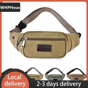 [COD] WHPHous Ship within 24 hours Casual Canvas Waist Bag Waist Bag Mobile Phone Bag Banana Bag Fanny Pack Men