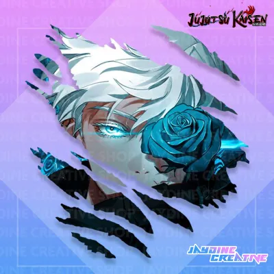 Jujutsu Kaisen - Anime Satoru Gojo (Scratch Design Sticker) high quality vinyl and waterproof sticker scratchproof durable decal sticker for tumbler car motorcycle scooter laptop computer phone case notebook beautiful design