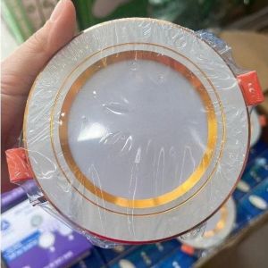 đèn led âm trần 7w viền vàng 3 màu cao cấp khoét lỗ 90mm