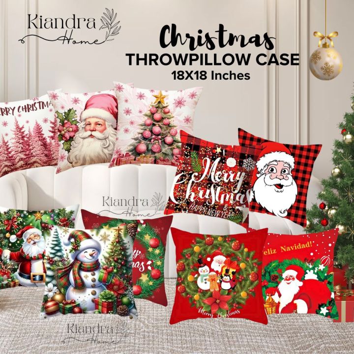 Kiandra Home Christmas Throwpillow Covers 18x18 Inches Throw Pillow Case  Christmas Design Christmas Decorations 2024 Throw Pillows Case with
