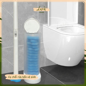 Bộ Chổi Cọ Nhà Vệ Sinh Bồn Cầu Dùng 1 Lần Tiện Lợi. Cọ toilet xoay 360 độ thế hệ mới có đầu thay thế