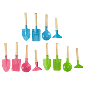 4Pieces Children Garden Tool Shovel Set For Sand And Beach Play Metal Shovel Set with Handle for Sand Playing