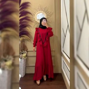 Gamis Dress Crinkle Airflow Polos/Dress Muslimah Terbaru