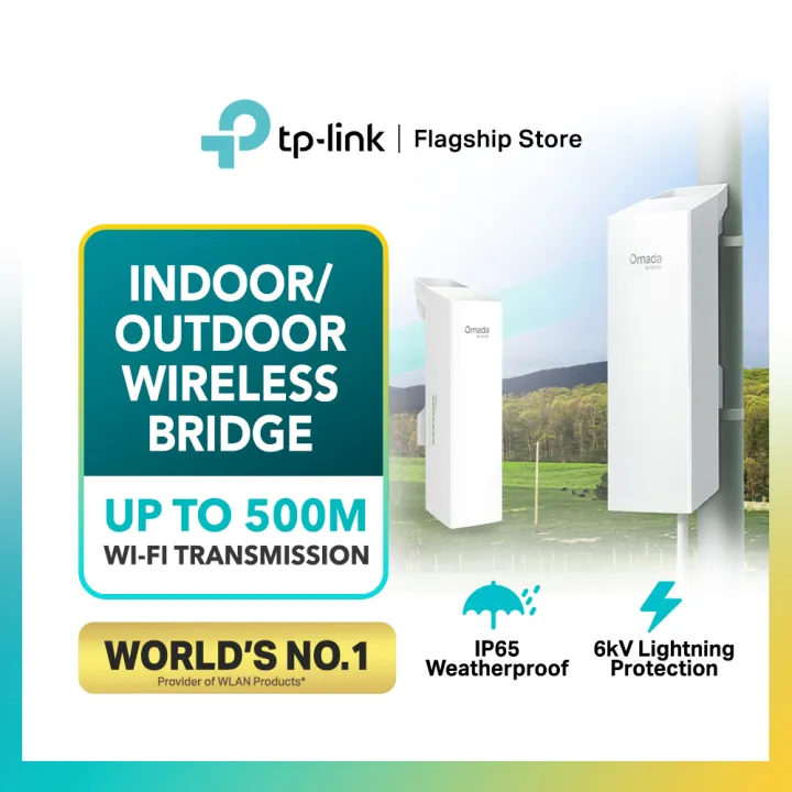 TP-Link EAP100-Bridge KIT Omada 300Mbps Indoor/Outdoor Wireless Bridge IP65 Weatherproof 6kV Lightning Protection