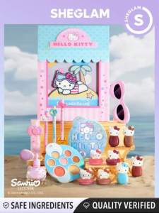 Hello Kitty|SHEGLAM Full Collection Set-palette Lip Gloss Set Cream Blush Waterproof Colored Eyeliner Primer Pearlescent Highlighting Body Mist