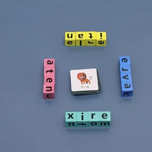 64 Cards/20 Letters Spelling Words/Parent-Child Game/Puzzle Game Building Blocks Toys/Early Learning Tabletop Game