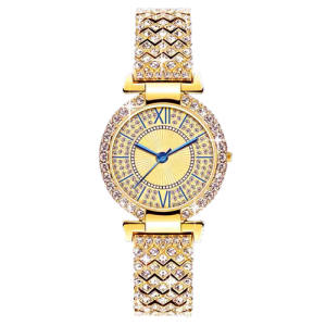 Jam Tangan Wanita Full Diamond Permata Premium Original Asli Tahan Air New Model Terbaru Stainless Steel Titanium Desain Mewah Bercahaya Korean Style Kekinian Quartz Analog Import Aksesoris Woman Arloji Watches Cewek Kondangan Tendy -JWT-03