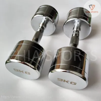 Dumbbell Chrome Steel 4kg 5kg 7kg 8kg 9kg 10kg Weight Training Workout Gym Dumbell Senam Tangan Angkat Berat Dambel Besi