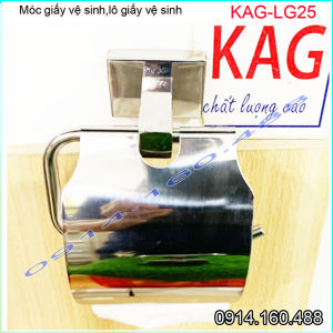 Móc giấy vệ sinh KAG-LG25 đế vuông inox 304 sáng bóng Hộp giấy vệ sinh trong toilet văn phòng khách sạn siêu bền thiết kế tuyệt đẹp