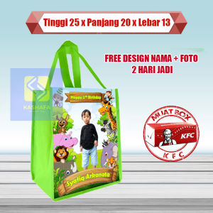 (50 PCS) Tas Pesta Ulang Tahun Anak unicorn tayo doraemon dan sejenisnya / Tas Pesta Ultah Anak Karakter Murah / goodie bag ulang tahun anak termurah dan terlaris / tas ultah anak custom gratis nama dan foto / souvenir ultah free design muat KFC