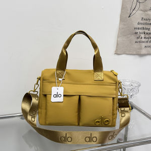 ALO Yoga Handbag Women Waterproof Nylon Crossbody Bag Large Capacity Multi Pocket Tote Bag Casual Work Travel Sports Shoulder Bag with Extra Wide Strap