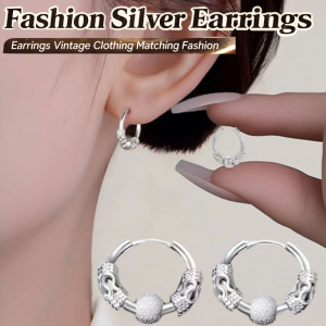 Lucky Round Hoop Earrings Sophisticated Jewelry Earrings Elegant Retro Circle Design Fashion Accessories时来运转银耳扣