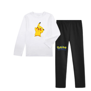 Joy Sana Setelan Baju Anak Cowok - Cewek Usia 10 -14 Tahun Baju Dan Celana Legging Motif Pikacu