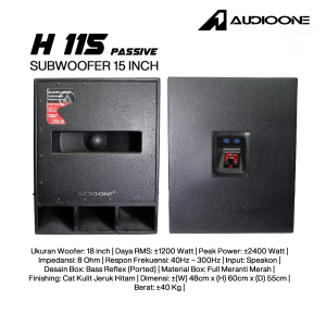Audio One Subwoofer Aktif H Series 15/18 Inch Power 1200 Watt Merah - System Suara Profesional Lapangan
