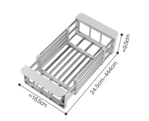 Stainless Steel Retractable Sink Water Filter Rack Drain Basket Kitchen Sink Drainer Counter DS-64