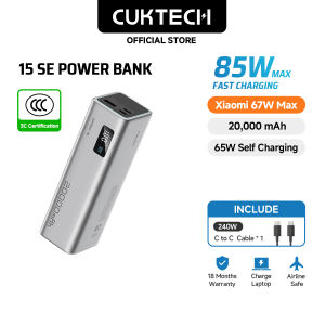 【3C  Certification】CUKTECH 85W Fast Charging 20000mAh Powerbank Xiaomi 67W Max Samsung 45W iP16/15/14 Laptop & Phone （15 SE Power Bank）