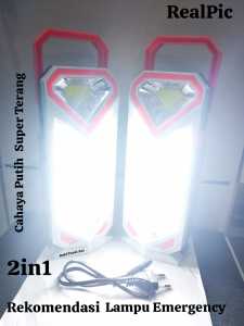 Lampu Senter LED Multifungsi 2in1 COB 30W + 10W dengan Powerbank untuk Camping & Hiking