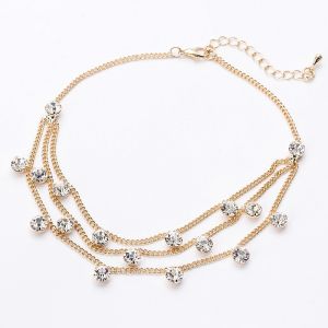 New shiny anklet simple lady gift with diamonds long retro womens beach foot decoration a