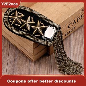【Y2E2noa】 1Pcs Vintage Five Star Tassel Chain Shoulder Board Badges Beads Fabric Metal Epaulet Epaulette Pin On Brooch Medal