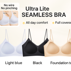 Seamless Invisible Bra Top with Removable Padding Sweat Wicking Fabric No Show Strap Modest Coverage Halter Neck Daily Wear