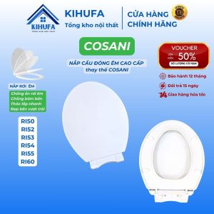 Nắp Bồn cầu Đóng rơi Êm thay thế cầu COSANI- RI50 RI52 RI53 RI54 RI55 RI60 nắp bàn cầu Trắng Chống Bám Bẩn N20CO