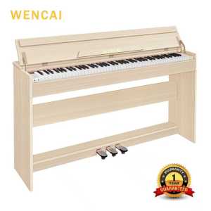 WENCAI 88 Key Digital Piano Velocity-Sensitive Electric Keyboard Piano Home Upright Wooden Electronic Piano for Beginner Adult with 3 Pedals Supports USB-MIDI/Wireless / Bluetooth【1Year Warranty】