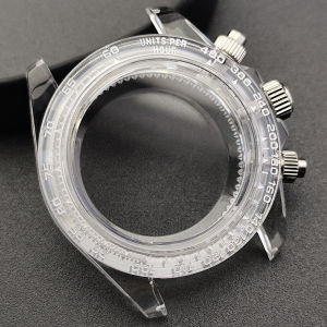 new 39.5mm transparent mens watch case FIT VK63 sports acrylic case watch accessories suitable for 20mm strap watch box high-quality