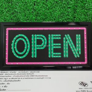ป้ายไฟLED ป้ายไฟตัวอักษร ป้ายไฟวิ่ง ป้ายไฟหน้าร้าน " ป้ายไฟ  OPEN" แบบเสียบปลั๊กไฟ ป้ายไฟตกเเต่งร้าน รับทำป้ายไฟ