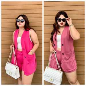 HANNAHPlain Color Office Wear Casual Sleeveless Vest and Shorts Set Terno Coordinates   - xs to large - classy and elegant - premium fabric - excellent quality -  fabric from abroad  - premium quality  - mall quality  - multi way to wear - best seller - t