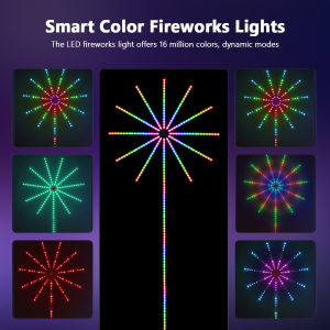 Fairy Light Fireworks LED Strip Lights Christmas Music Control Meteor Lamp Marquee Home Wedding Room