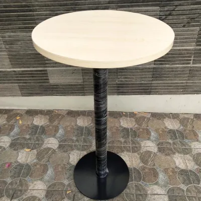 PROMO TERBATAS MEJA BAR CAFE/RESTO BULAT 60XT103 CM FULL BESI HPL | READY