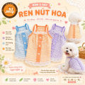 áo 2 dây ren nút hoa thời trang cho chó mèo - T3 PETS SHOP. 