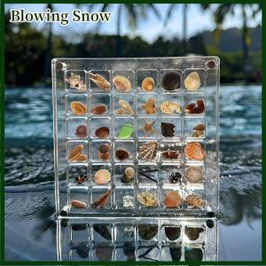 Blowing กล่องแม่เหล็กเปลือกหอยอะคริลิคใสเปลือกหอยปลาดาวกล่องเก็บของขนาดเล็ก36 64 100ช่อง