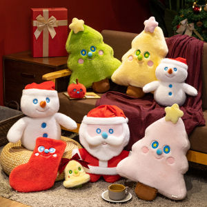 JOJO CASTLE 2025 Merry Christmas Gift Snata Claus Snowman Xmas Tree Plush Toy Santa Apple Socks House Bell Doll Backrest Stuffed Festival Doll Christmas Tree Gifts for Children Kids Girls Decor 圣诞礼物