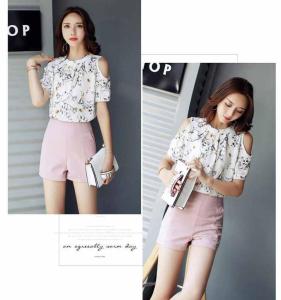 WomenS O-Neck Regular Sleeve Hollow Out Open Shoulder Plus Size Casual Blouse Chiffon Floral Elegant