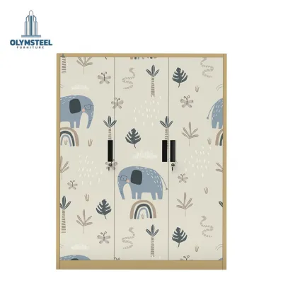 Olymsteel OSW 3P KIDS Lemari Pakaian Besi Anak Swing 3 pintu / Lemari Baju Anak Motif Lucu