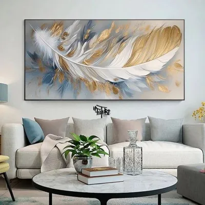 ✨Lukisan Helai Bulu Abstrak 3D Hiasan Dinding Interior Home Decor Wall Art Frame FUTURE ART PAINTING